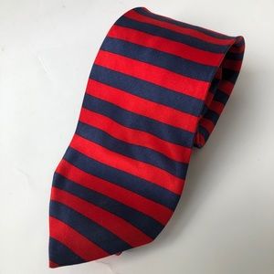 MICHAELIS MEN’S BLUE/RED STRIPED SILK TIE - GUC